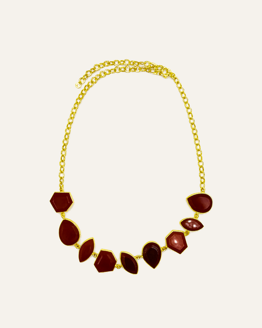 Collar Nahara Dorado Hatypara Roja