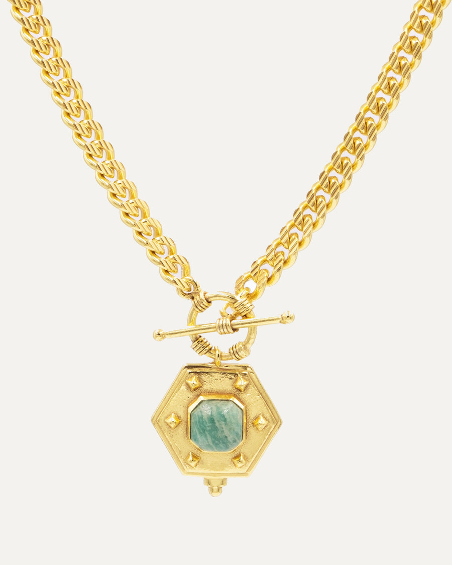 Colgante Nimai Dorado Amazonita