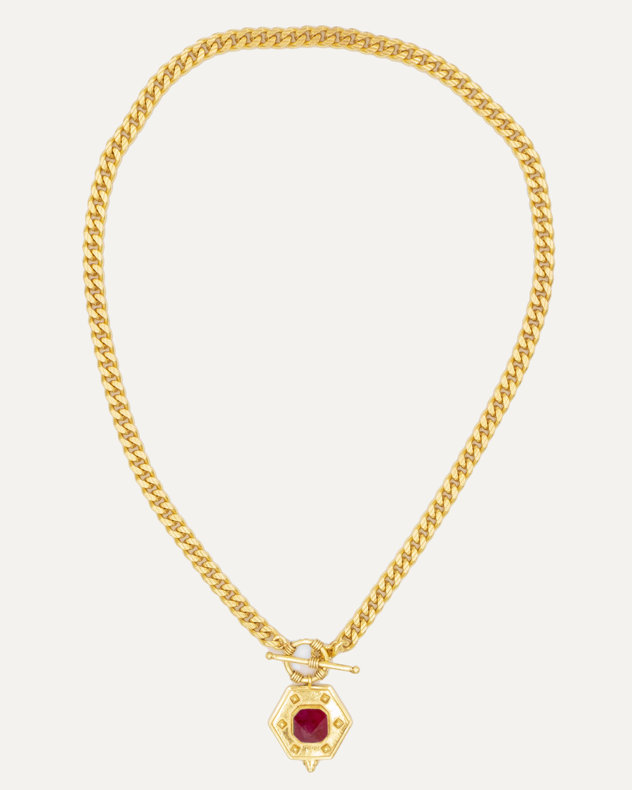 Colgante Nimai Dorado Hatypara Roja