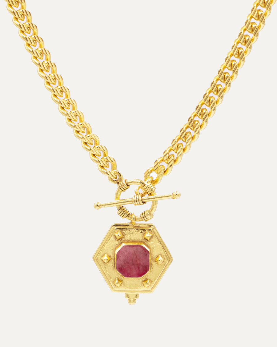 Colgante Nimai Dorado Hatypara Roja