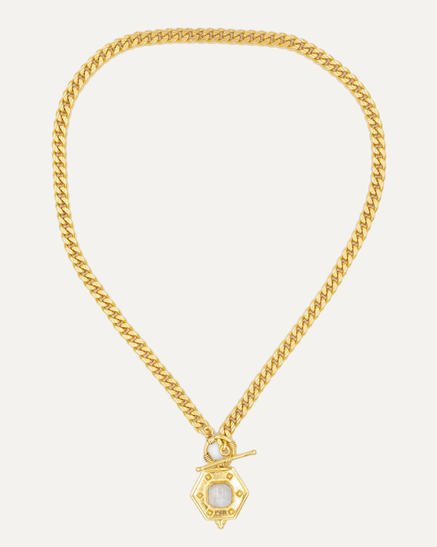 Colgante Nimai Dorado Piedra Luna