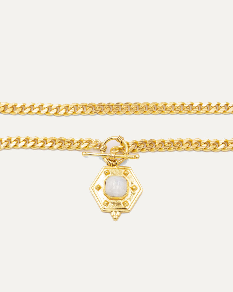 Colgante Nimai Dorado Piedra Luna