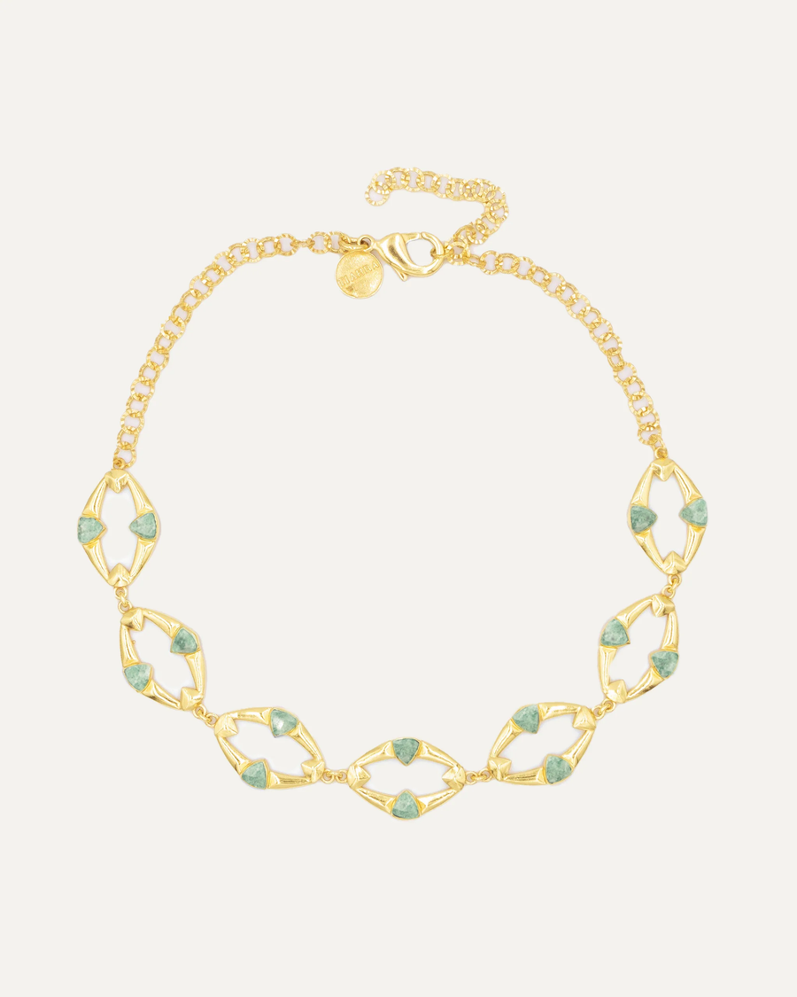 Collar Dahana Dorado Amazonita