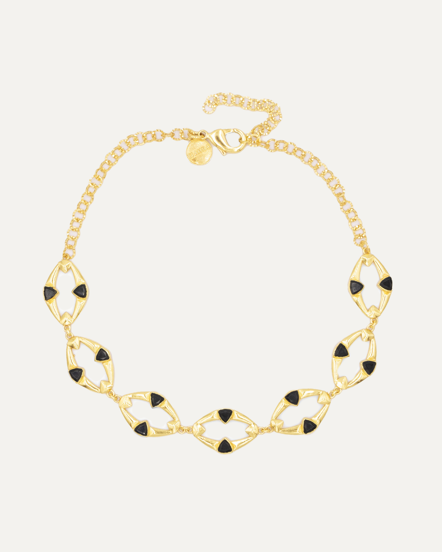 Dahana Gold Onyx Black Necklace