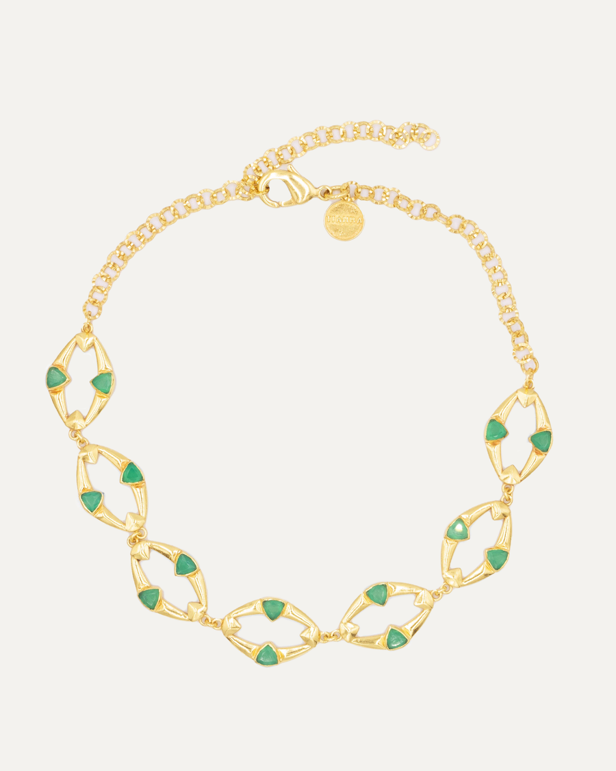 Dahana Gold Onyx Green Necklace