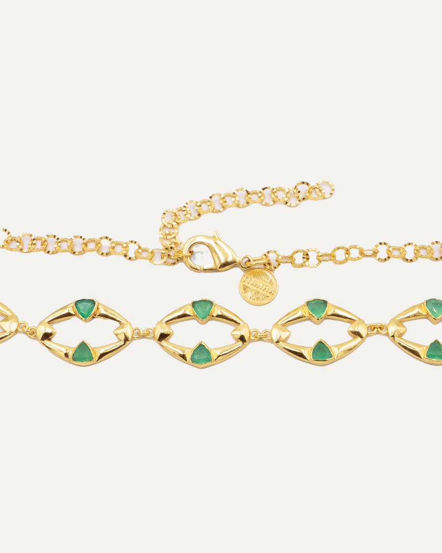 Dahana Gold Onyx Green Necklace