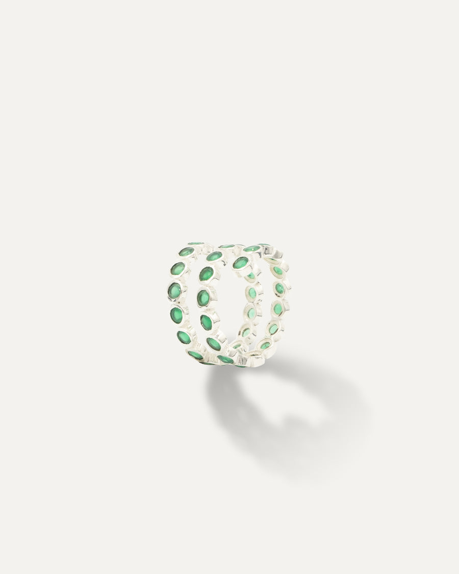 Green Onyx Silver Inder Ring
