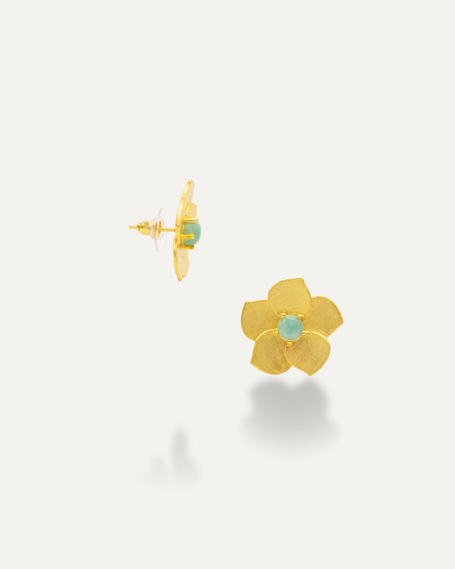 Amazonite everyday flower earrings