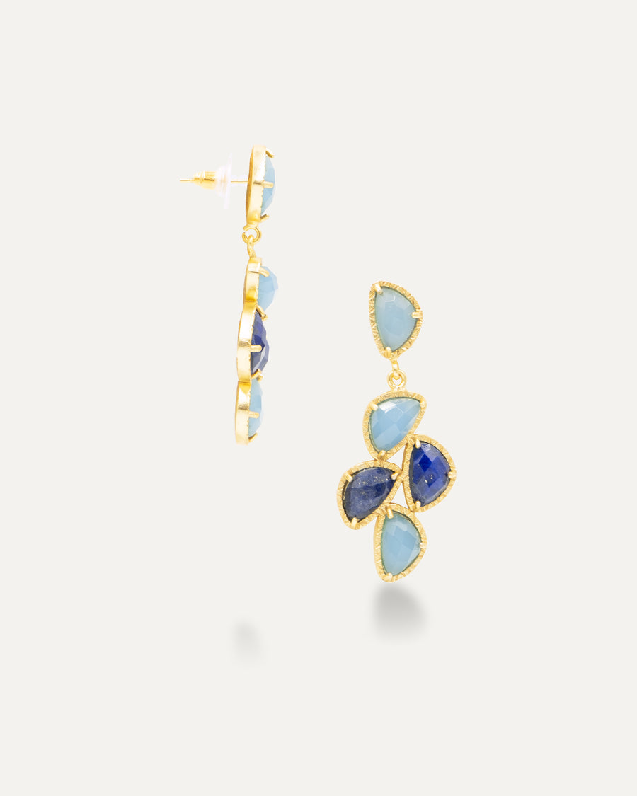 Pendientes Dorados Feel Elegante Lapislazuli Aqua