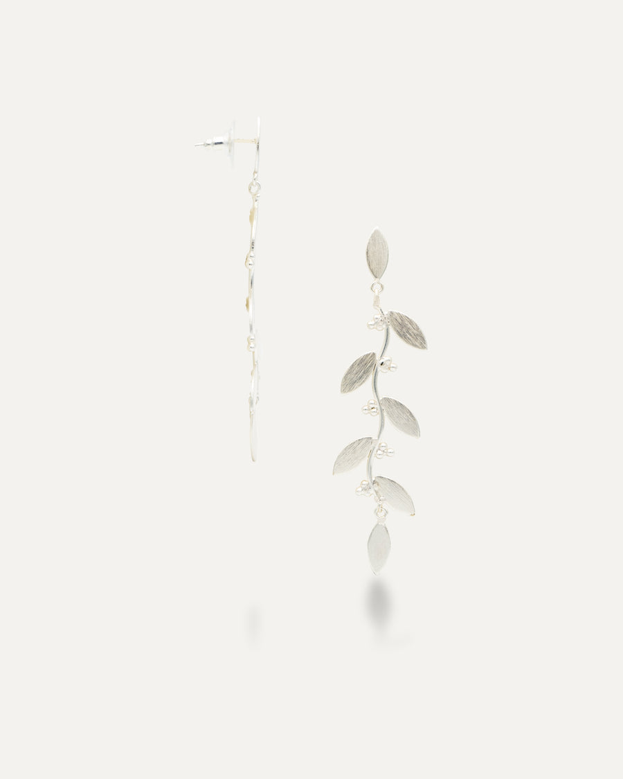 Silver Anori Earring Leaves