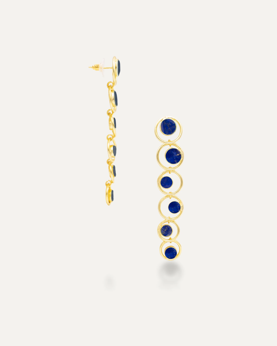 Pendientes Dorados Dinesh Lapizlazuli