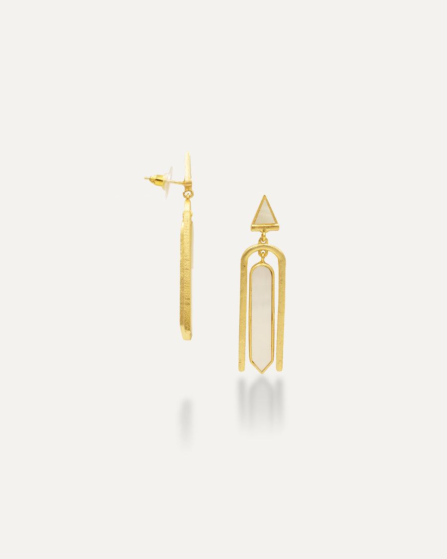 Uma Gold Mother of Pearl Earrings