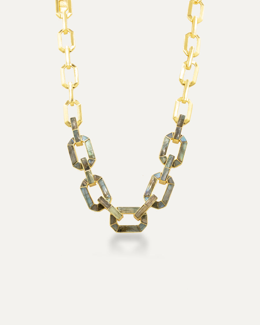 Devendra Gold Labradorite Necklace