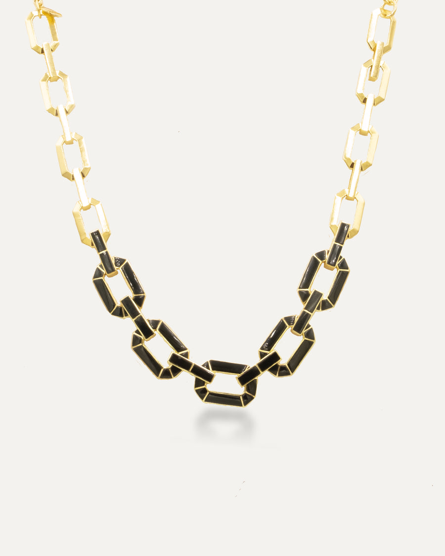 Devendra Gold Onyx Black Necklace
