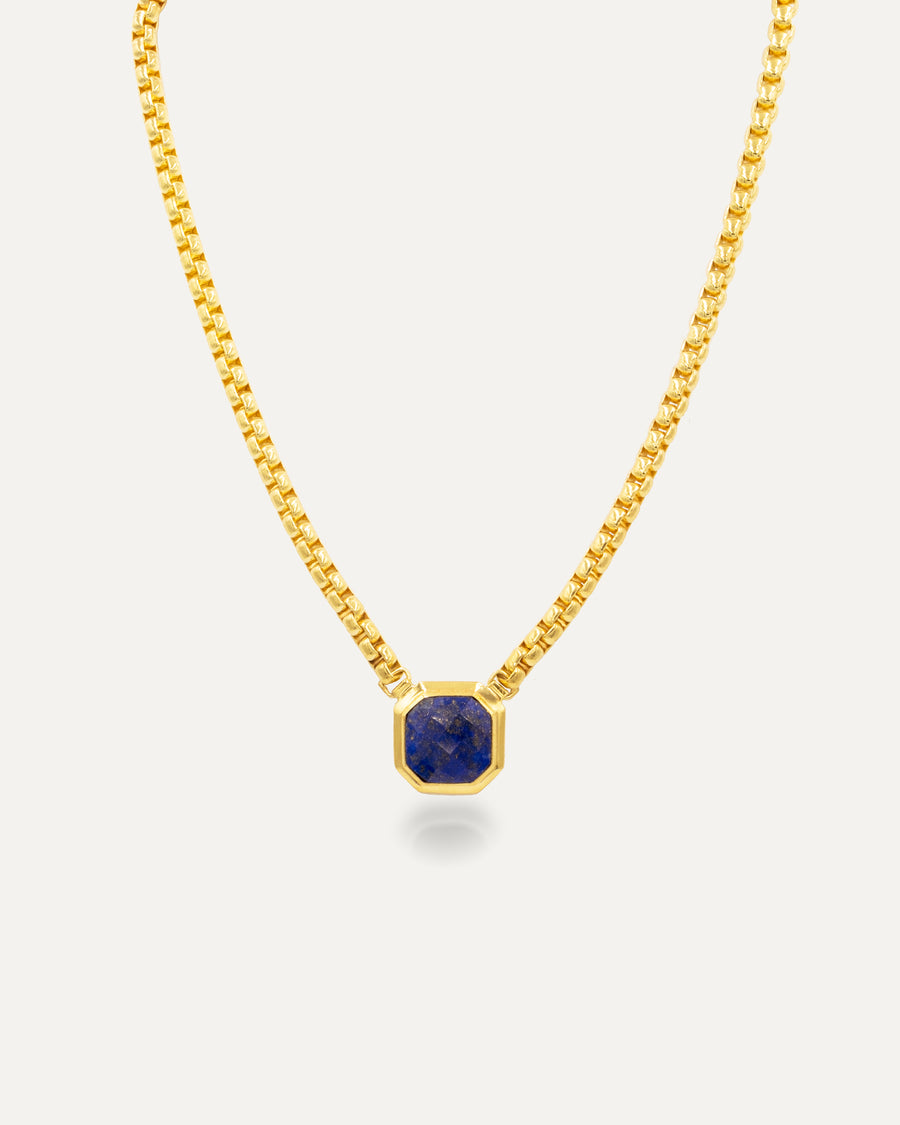 Gold Lapis Lazuli Nayan Necklace