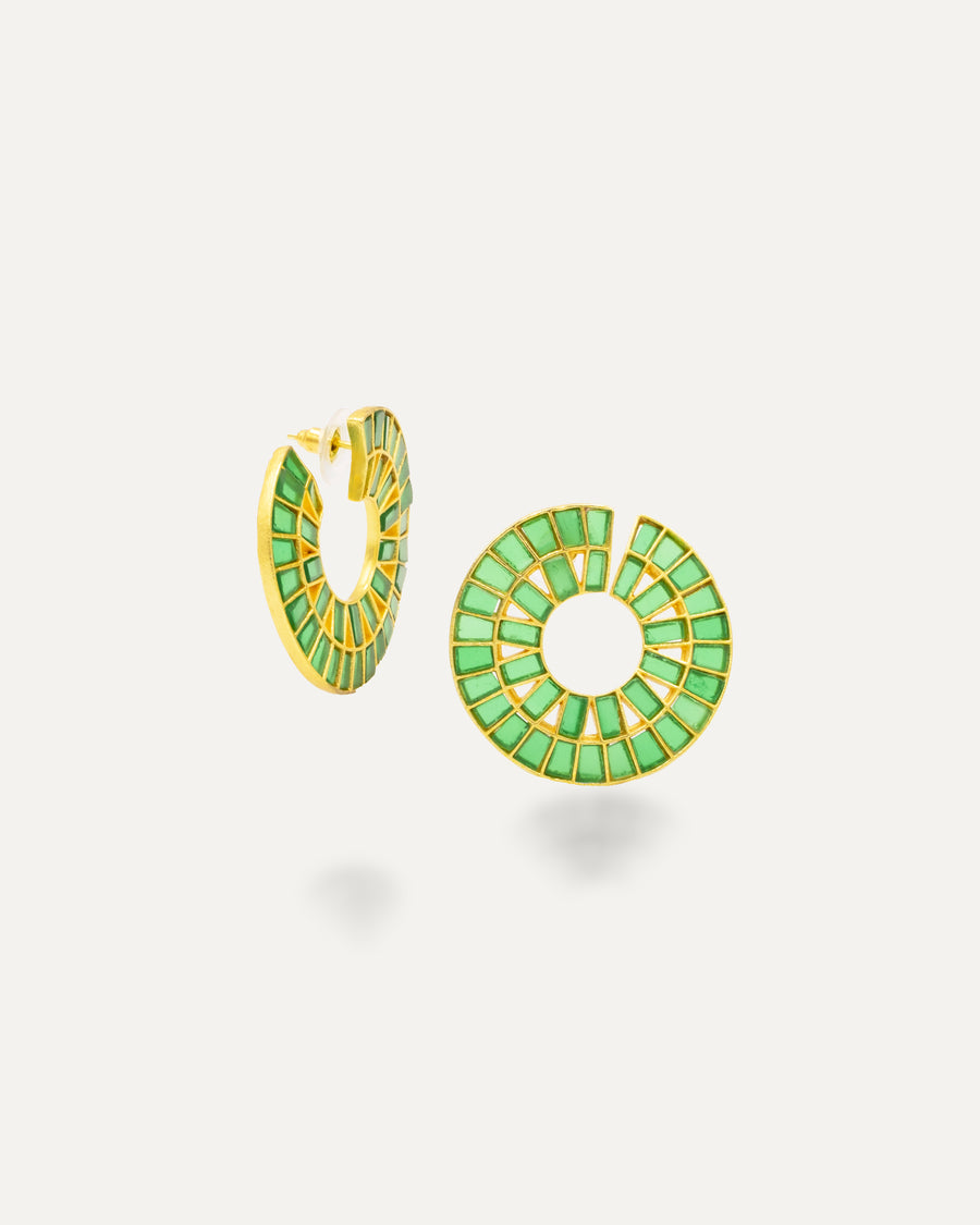 Green Onyx Shell Earrings