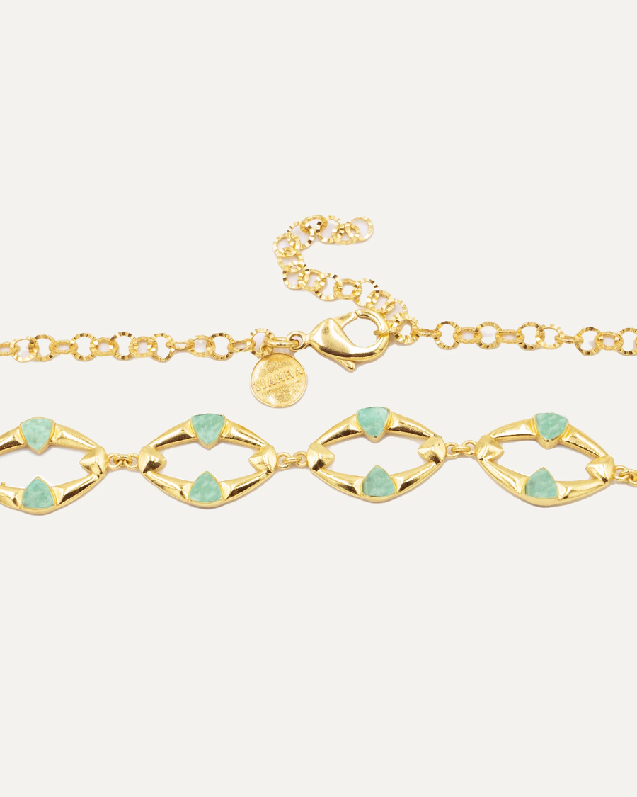 Collar Dahana Dorado Amazonita