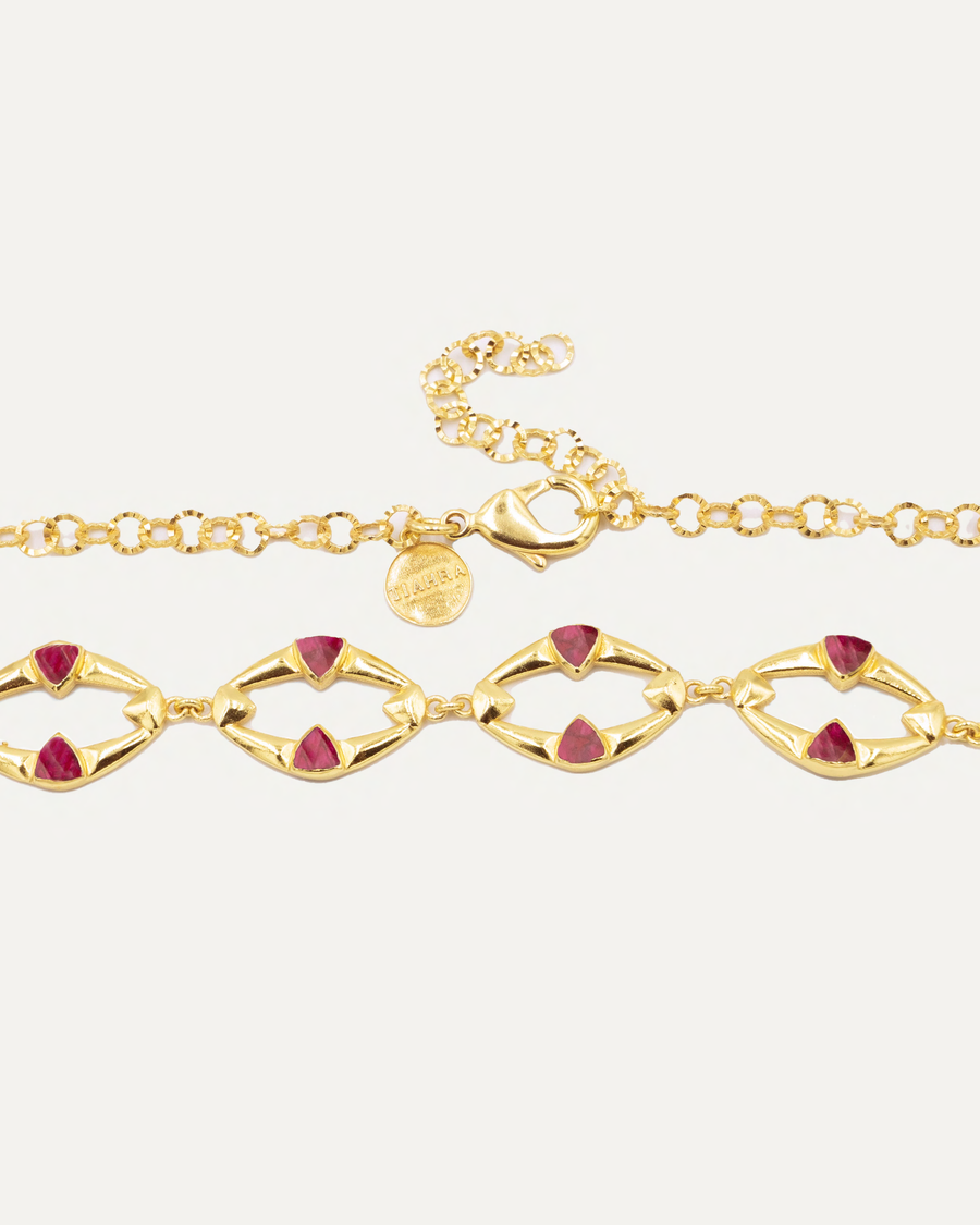 Collar Dahana Dorado Hatypara Roja