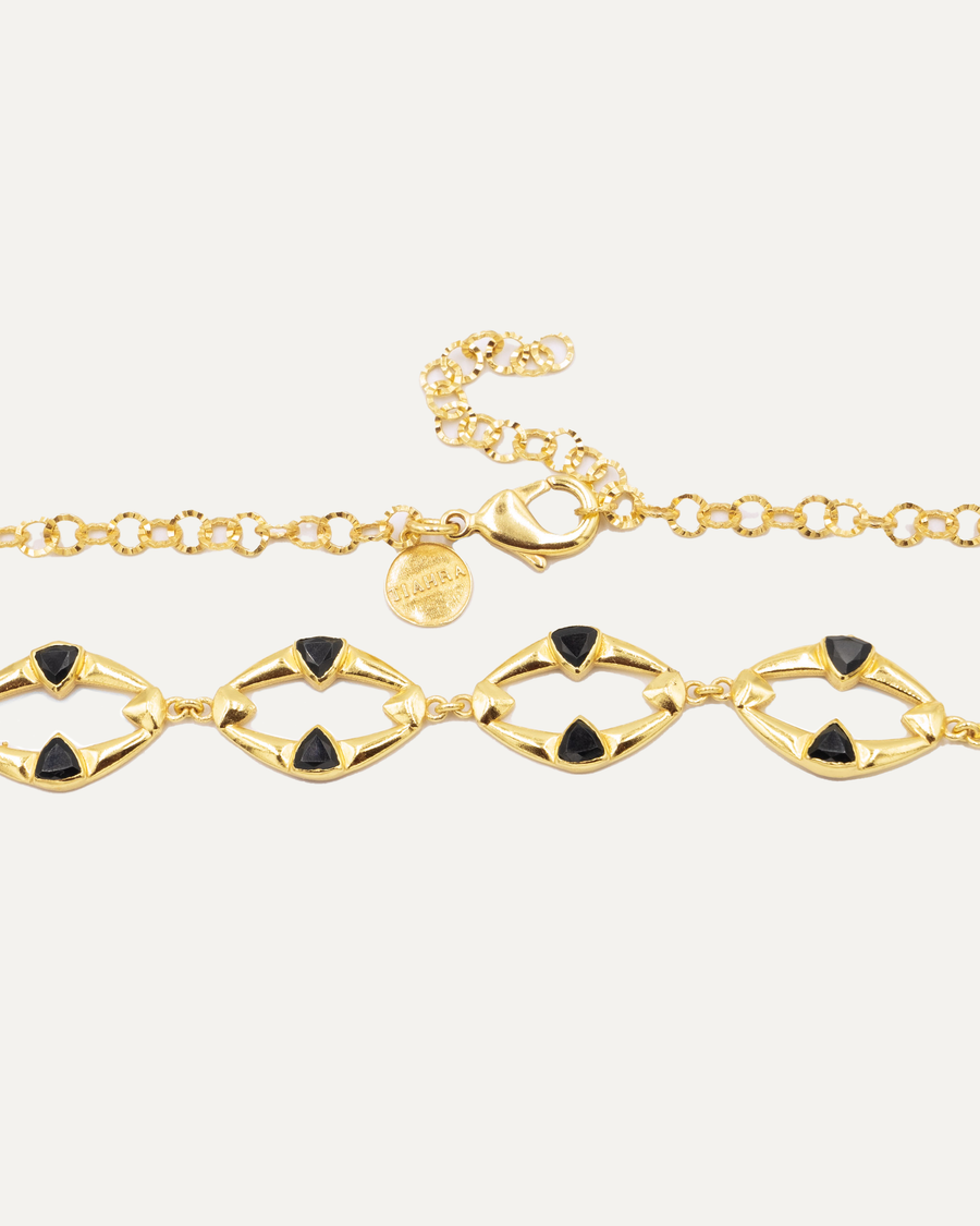 Dahana Gold Onyx Black Necklace